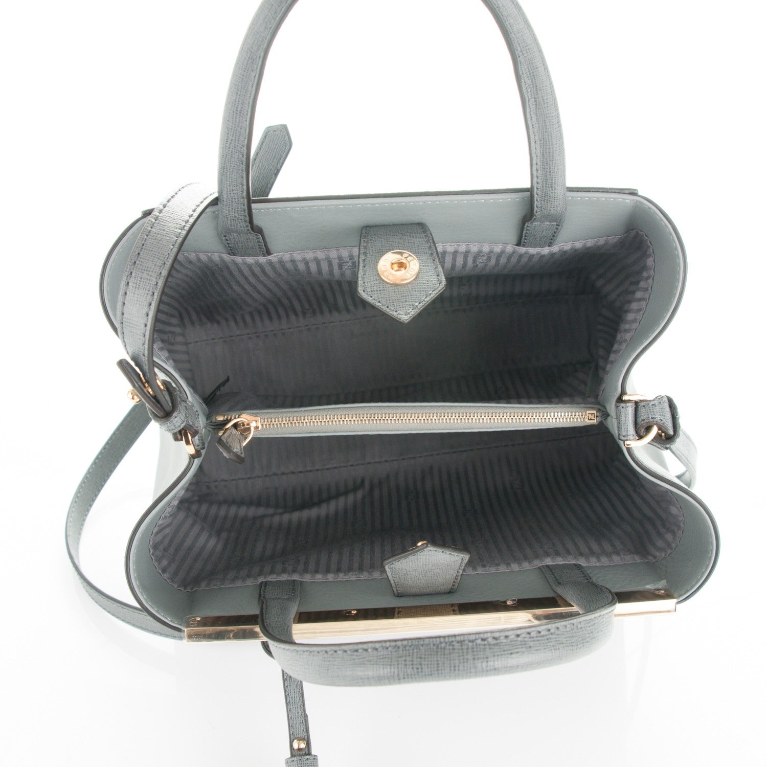 Fendi Vitello Elite Petite 2Jours Tote Grey 5 of 7
