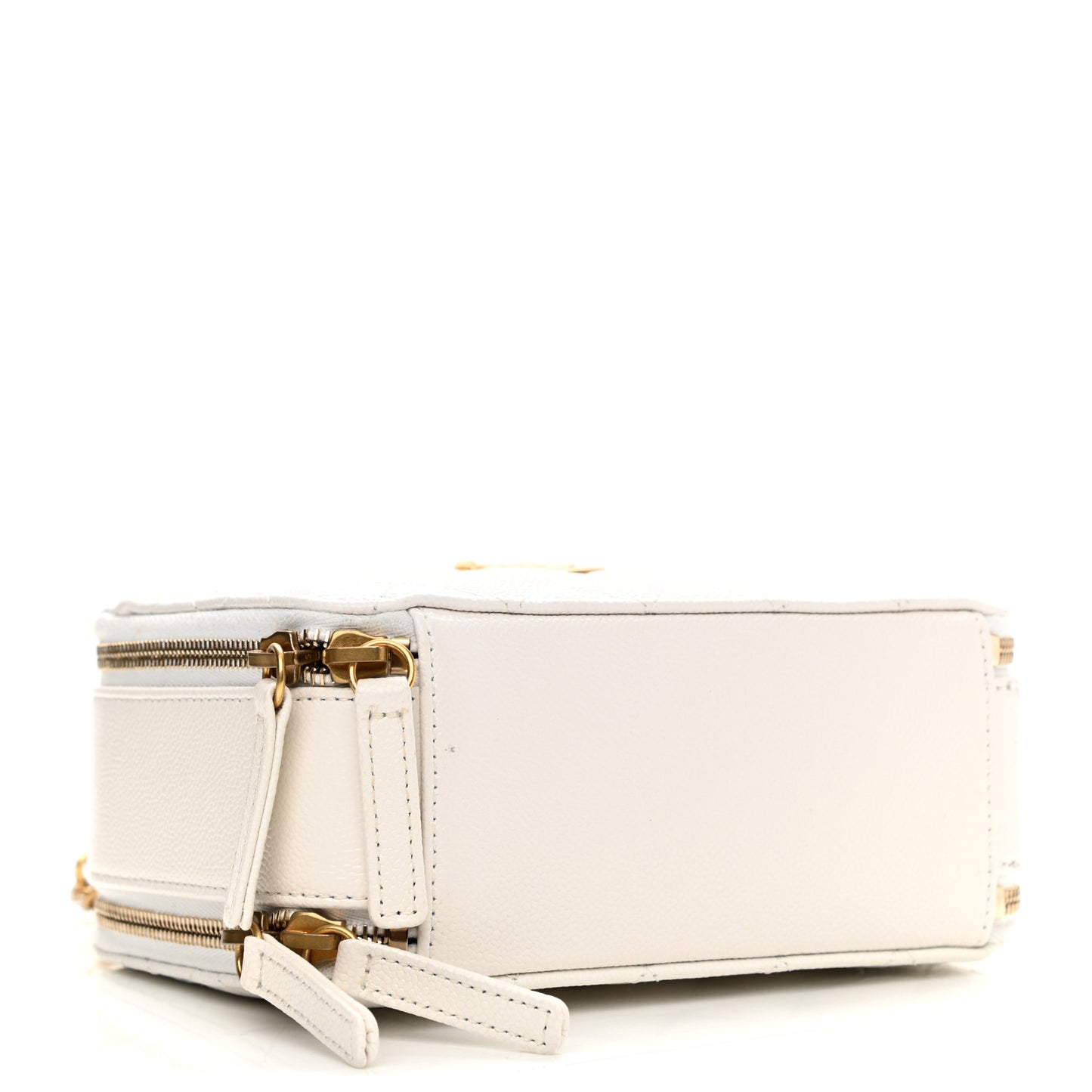 Caviar Quilted Small Pick Me Up Vanity Case White