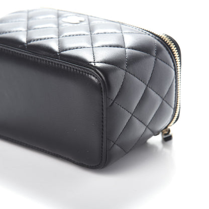 Chanel Lambskin Quilted Small Vanity Case With Chain Black 9 of 9