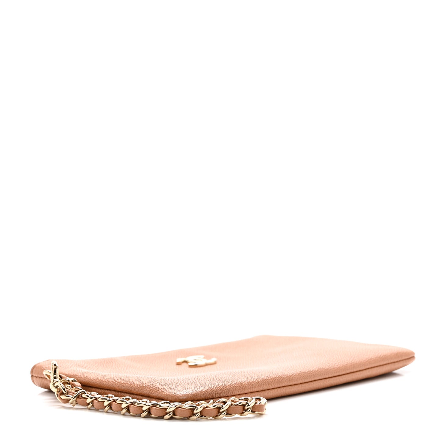 Caviar CC Wrist Pouch Beige