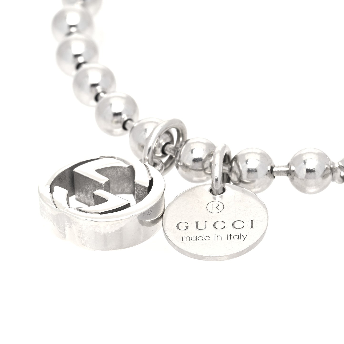 Sterling Silver Boule Bead Charm Toggle Bracelet