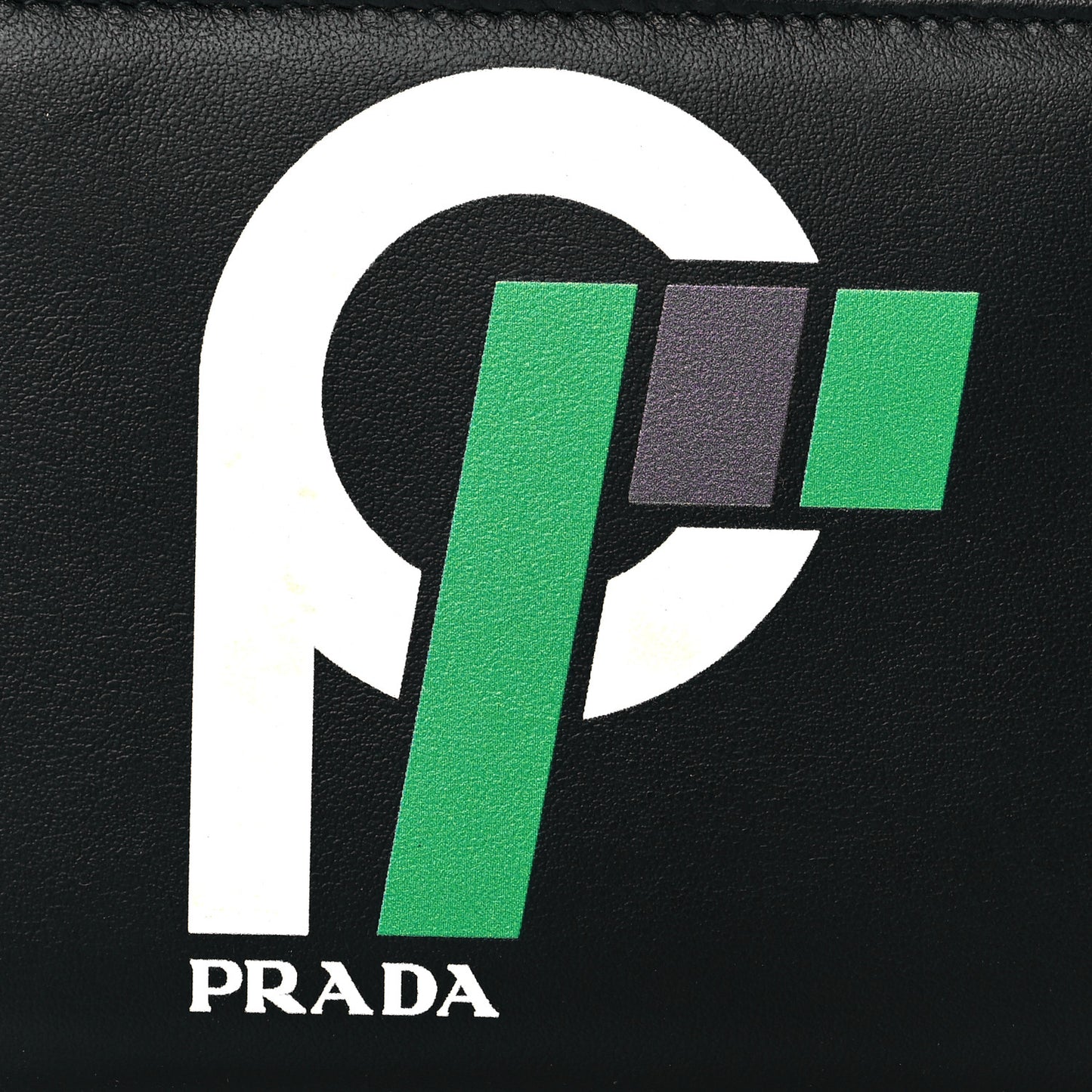 Calfskin Racing Logo Wallet Black Green