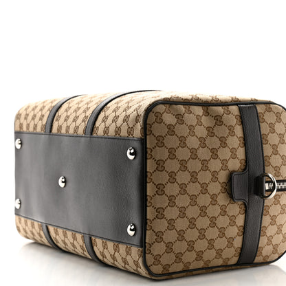 Gucci Monogram Dollar Calfskin Boston Duffle Bag Beige Ebony Testa di Moro Marrone Scuro 9 of 11