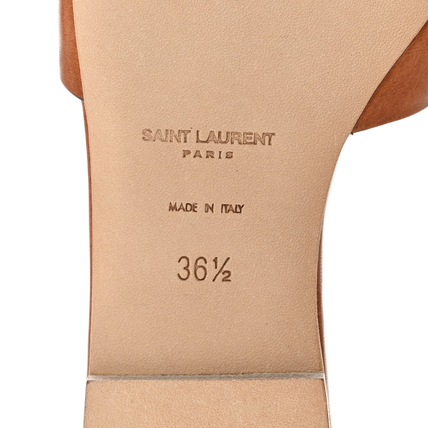 Calfskin Tribute 05 Slide Sandals 36.5 Amber