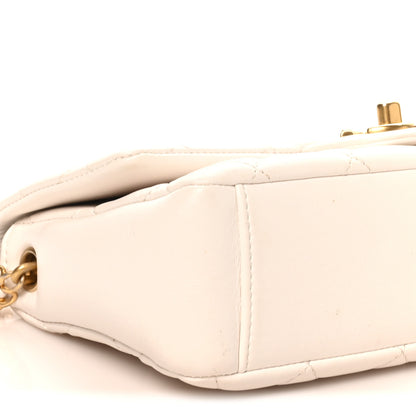 Chanel Lambskin Quilted Small CC Crystal Logo Chain Flap White 9 of 10