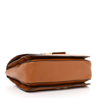 Miu Miu Goatskin Madras Shoulder Bag Cuoio 4 of 16