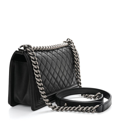 Chanel Calfskin Quilted Medium Boy Flap Black 4 of 13