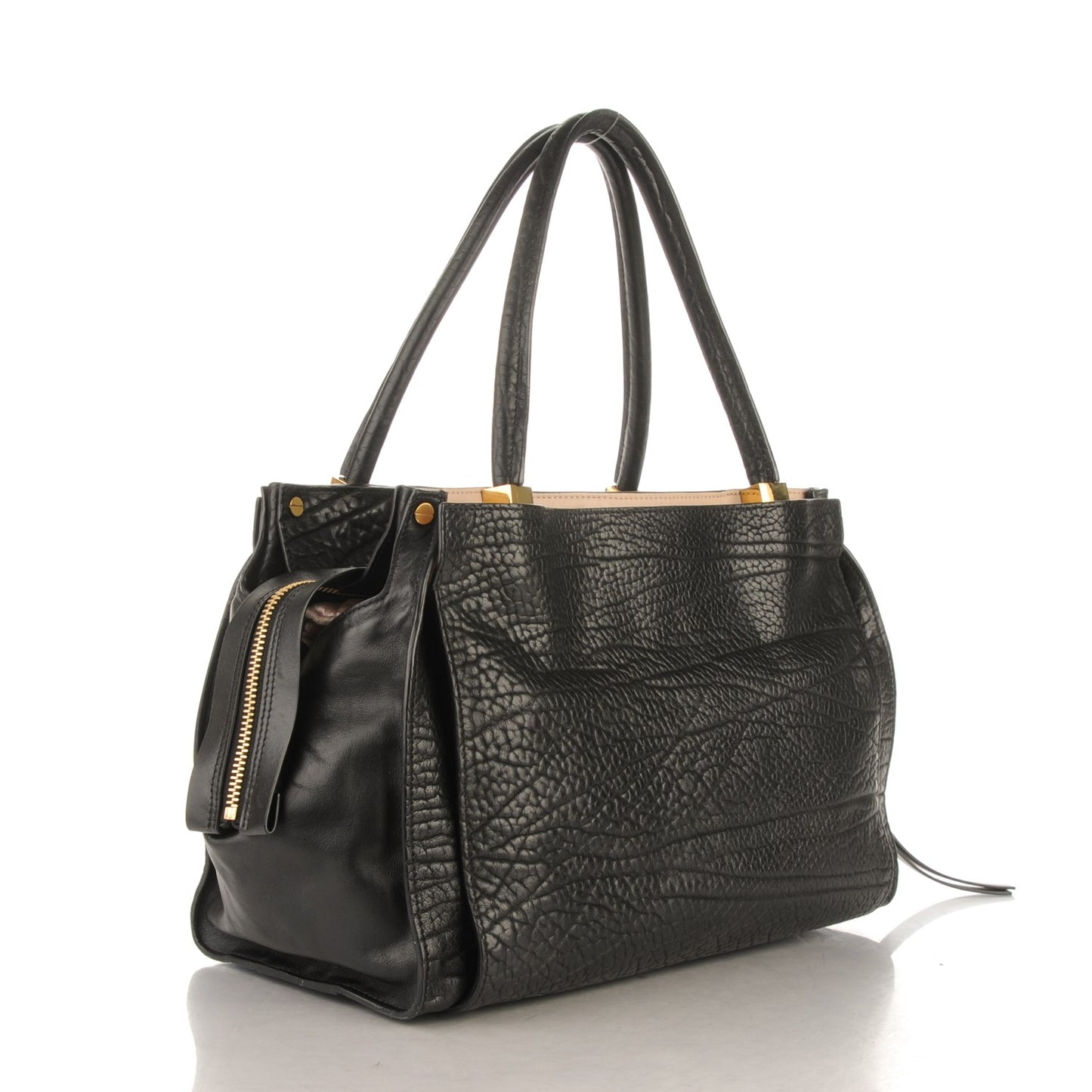 Pebbled Calfskin Dree Shoulder Bag Black
