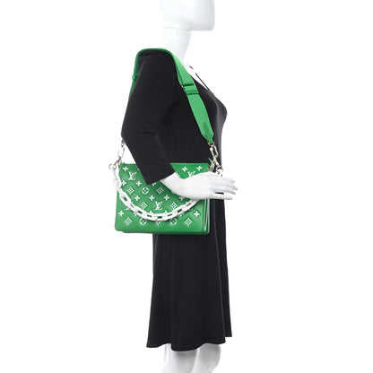 Louis Vuitton Lambskin Embossed Monogram LV Match Coussin PM Green White 2 of 10