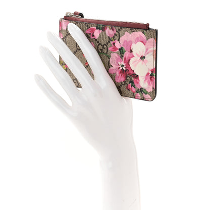 Gucci GG Supreme Monogram Blooms Key Ring Coin Case Beige Multicolor Dry Rose 2 of 6