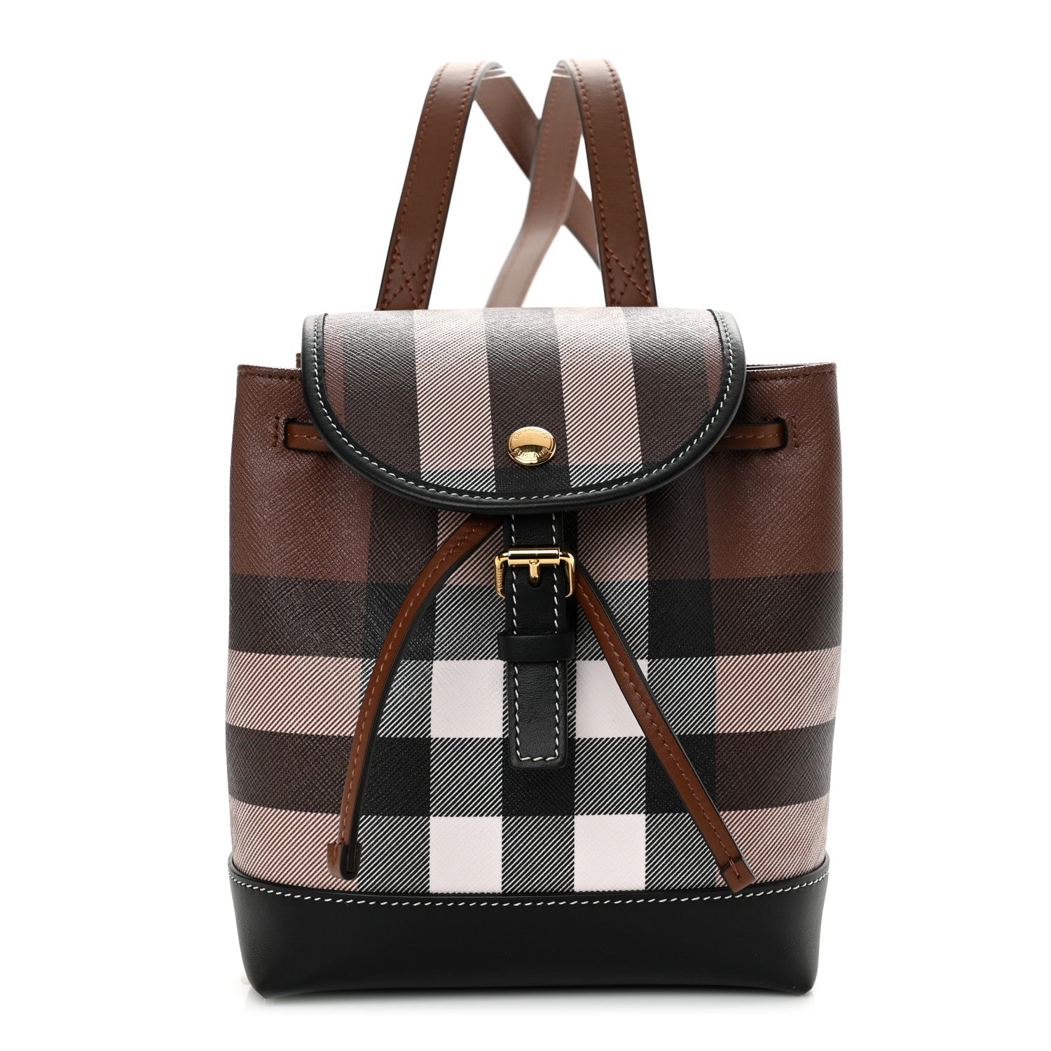 Burberry House Check Canvas Calfskin Micro Backpack Dark Birch Brown 1 of 9