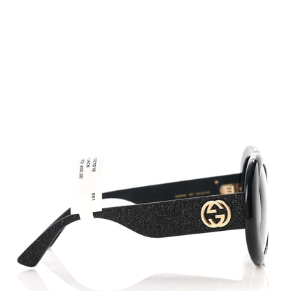 Gucci Acetate Round GG0101S Glitter Sunglasses Black 3 of 8