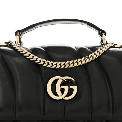 Gucci Lambskin Quilted Mini GG Milano Top Handle Shoulder Bag Black 8 of 12