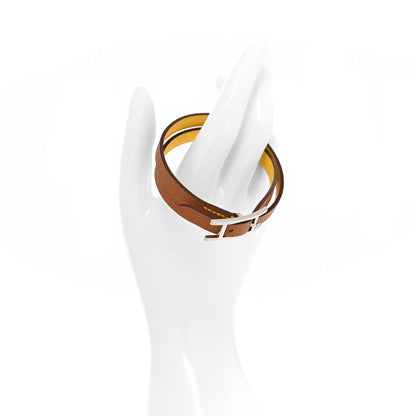 Hermes Epsom Swift Behapi Double Tour Bracelet T5 Gold Jaune Ambre 2 of 5