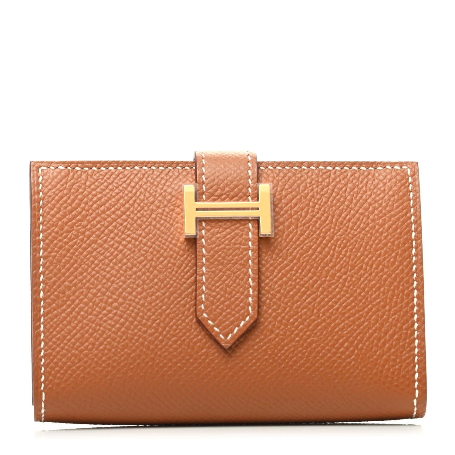 Hermes Epsom Bearn Card Holder Wallet Gold 1 of 7