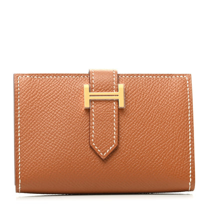 Hermes Epsom Bearn Card Holder Wallet Gold 1 of 7