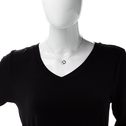 Tiffany 18K White Rose Gold Diamond Double Interlocking Circles Pendant Necklace 2 of 5