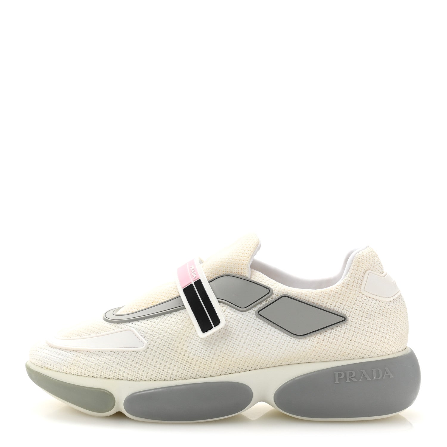 Prada Sport Knit Womens Cloudbust Sneakers 37.5 White Gray 1 of 10