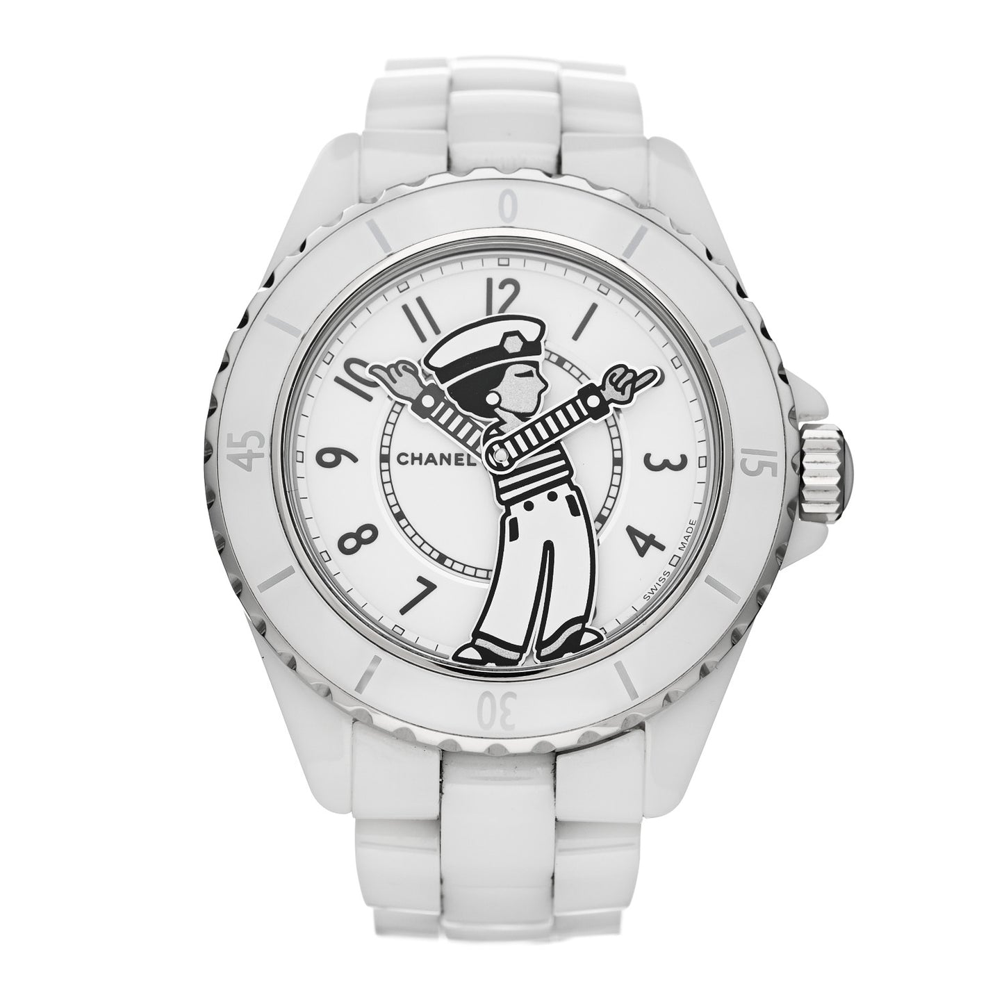Stainless Steel Ceramic 38mm J12 Limited Edition Mademoiselle La Pausa Automatic Watch White