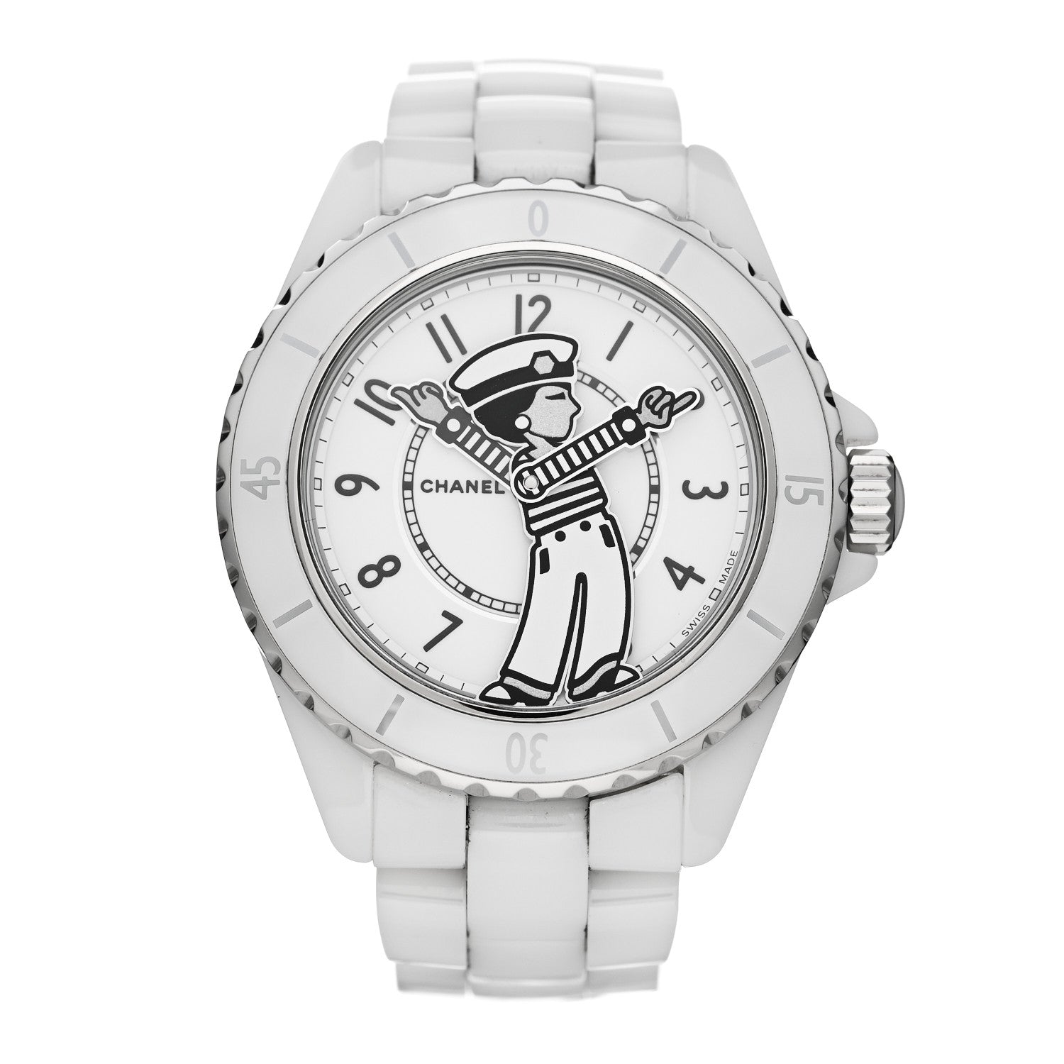 Chanel Stainless Steel Ceramic 38mm J12 Limited Edition Mademoiselle La Pausa Automatic Watch White 1 of 5