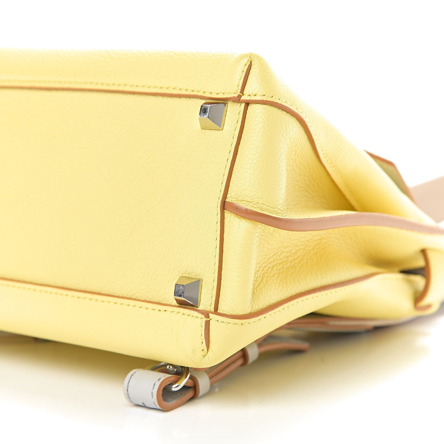 MCM Pebbled Calfskin Medium Milla Backpack Custard Yellow 9 of 10