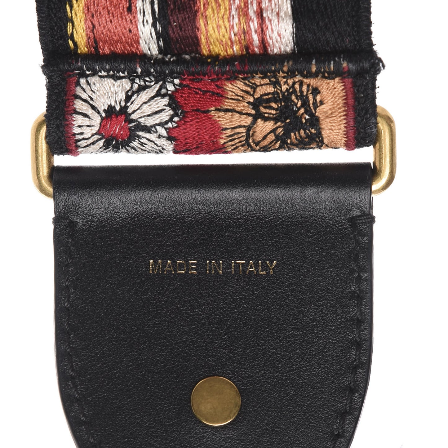 Canvas Embroidered Studded Floral Shoulder Strap Beige Multicolor