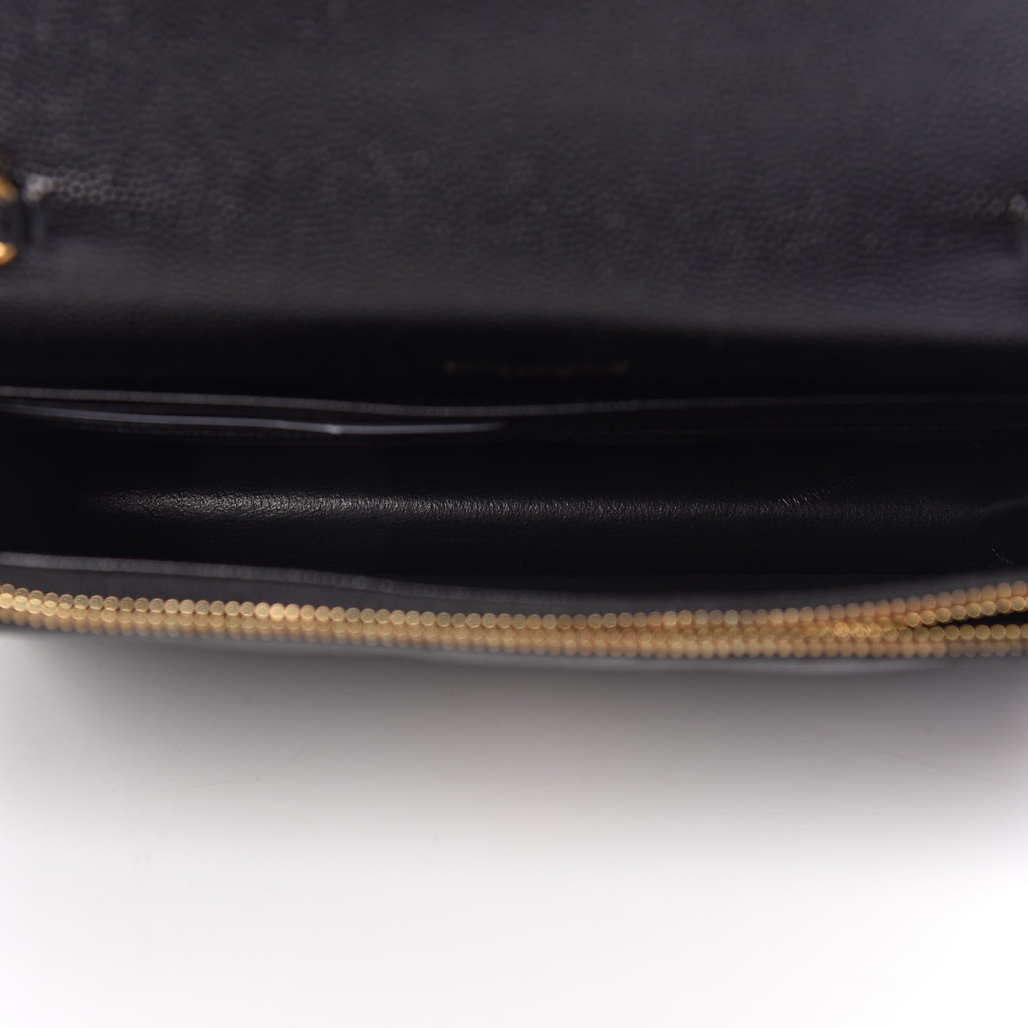 Saint Laurent Grain De Poudre Matelasse Chevron Monogram Envelope Chain Wallet Black 5 of 10