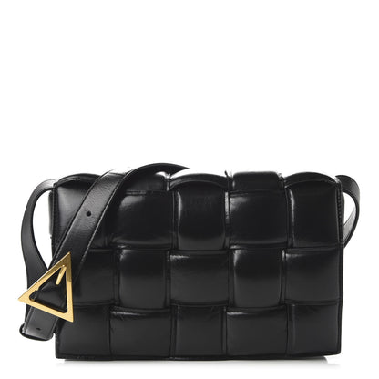 Bottega Veneta Paper Calfskin Maxi Intreccio Padded Cassette Crossbody Bag Black 1 of 9
