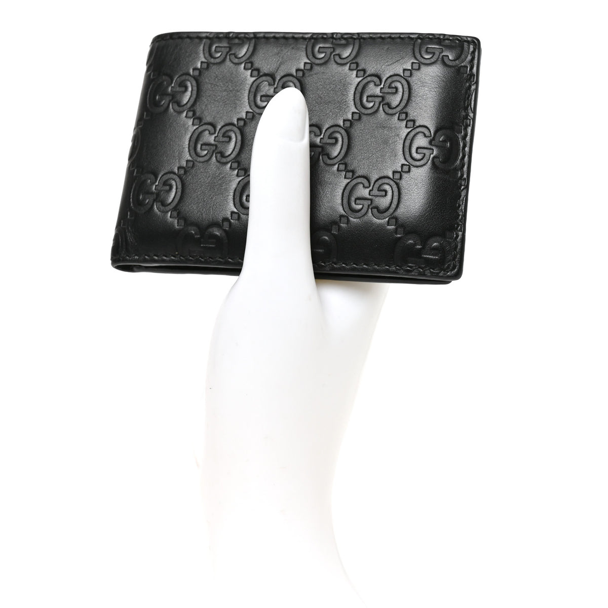 Gucci Guccissima Bi-Fold Wallet Black 2 of 8