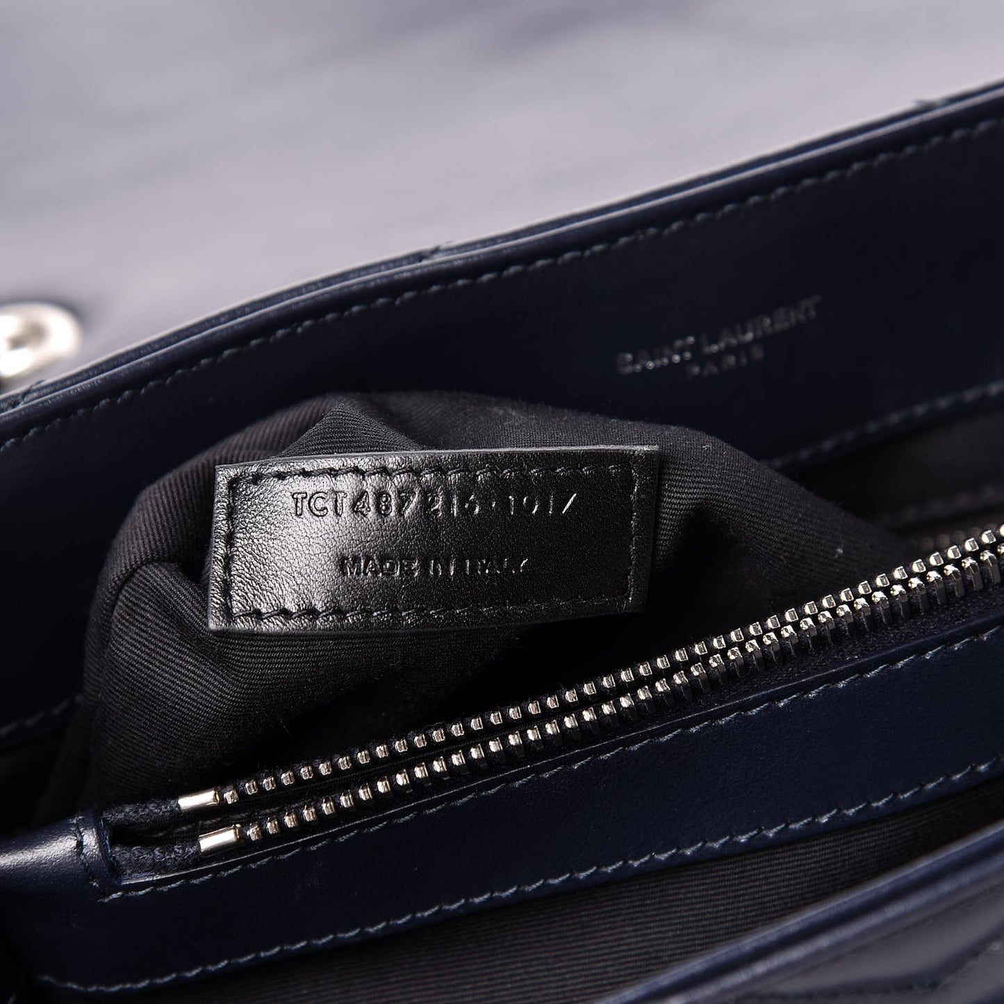 Calfskin Y Quilted Monogram Medium Loulou Chain Satchel Medium Blue
