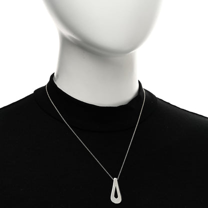 Tiffany Sterling Silver Blue Sapphire Loop Pendant Necklace 2 of 5