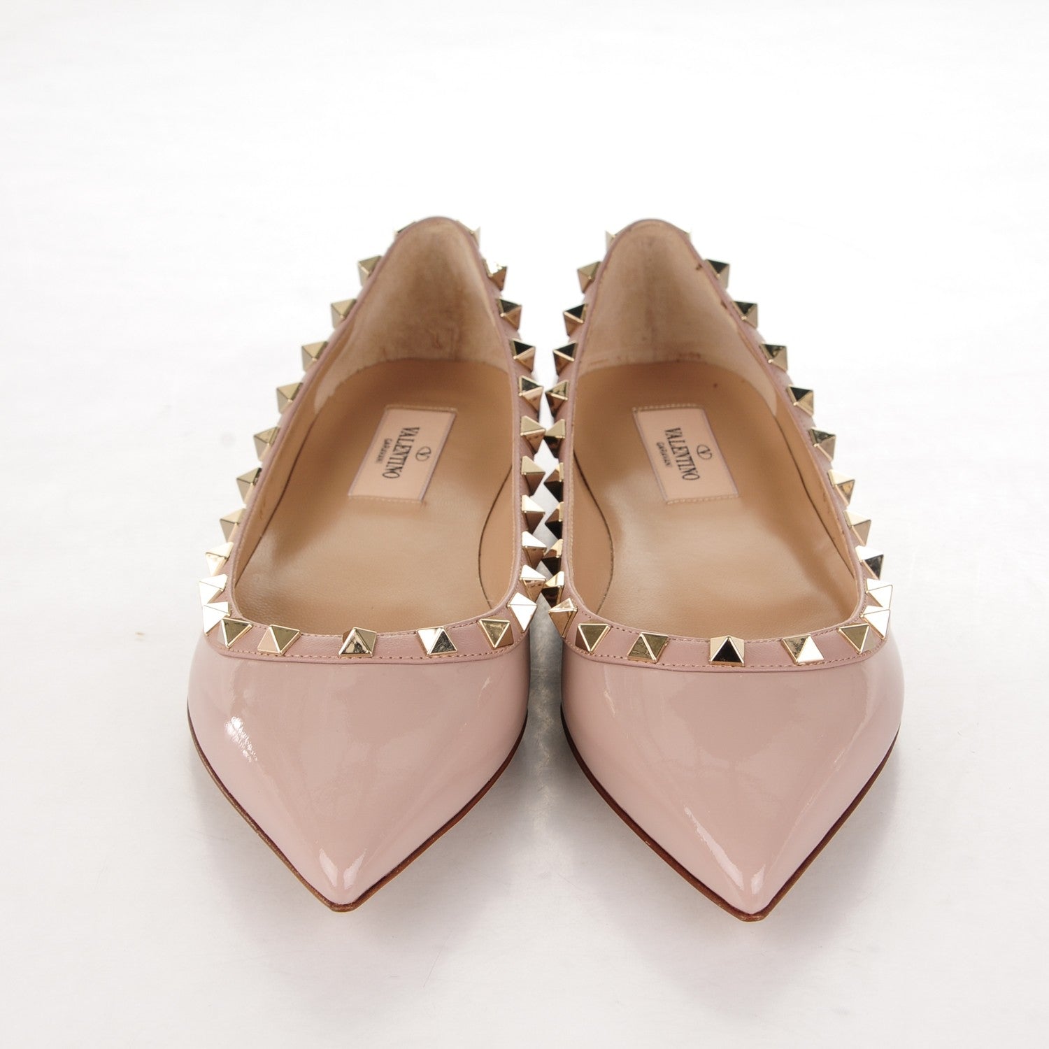 Valentino Garavani Patent Rockstud Ballerina Flats 36.5 Poudre 2 of 6