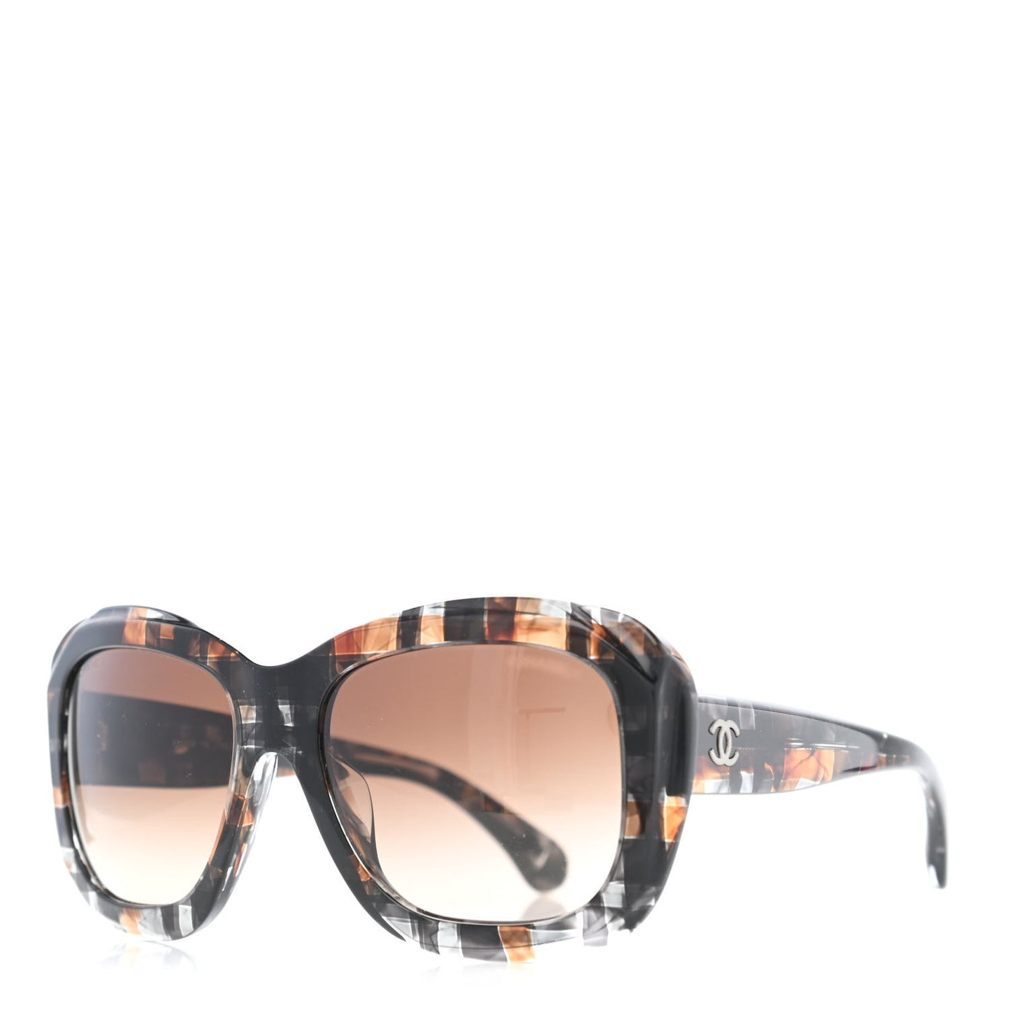 Acetate Square Plaid Frame Sunglasses 5324 Grey