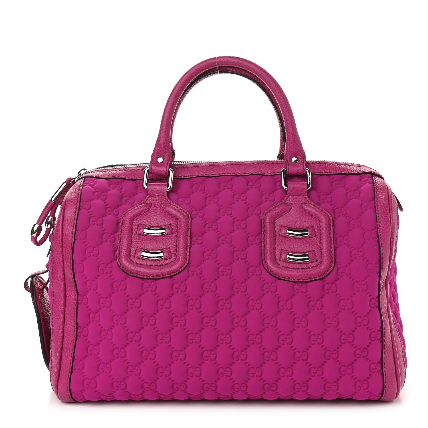 Gucci Guccissima Neoprene Techno Tag Medium Boston Magenta 1 of 10