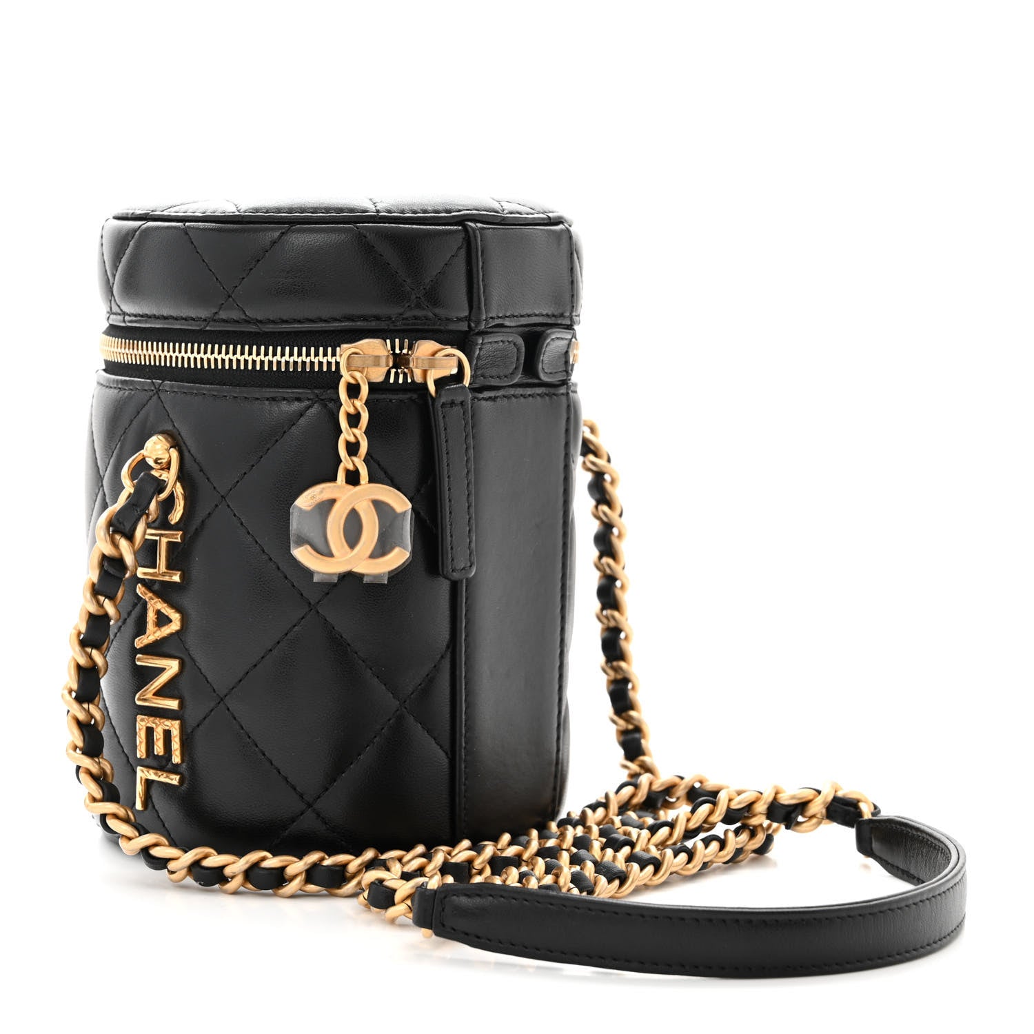 Chanel Lambskin Quilted Side Note Vanity Black 3 of 10