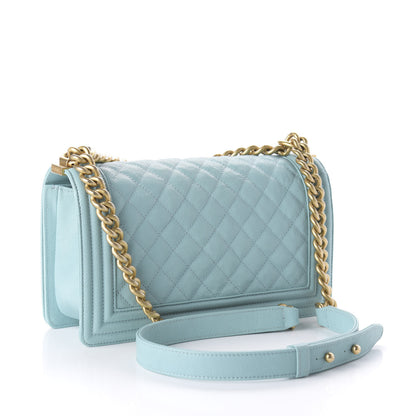 Chanel Caviar Quilted Medium Boy Flap Light Blue 4 of 12