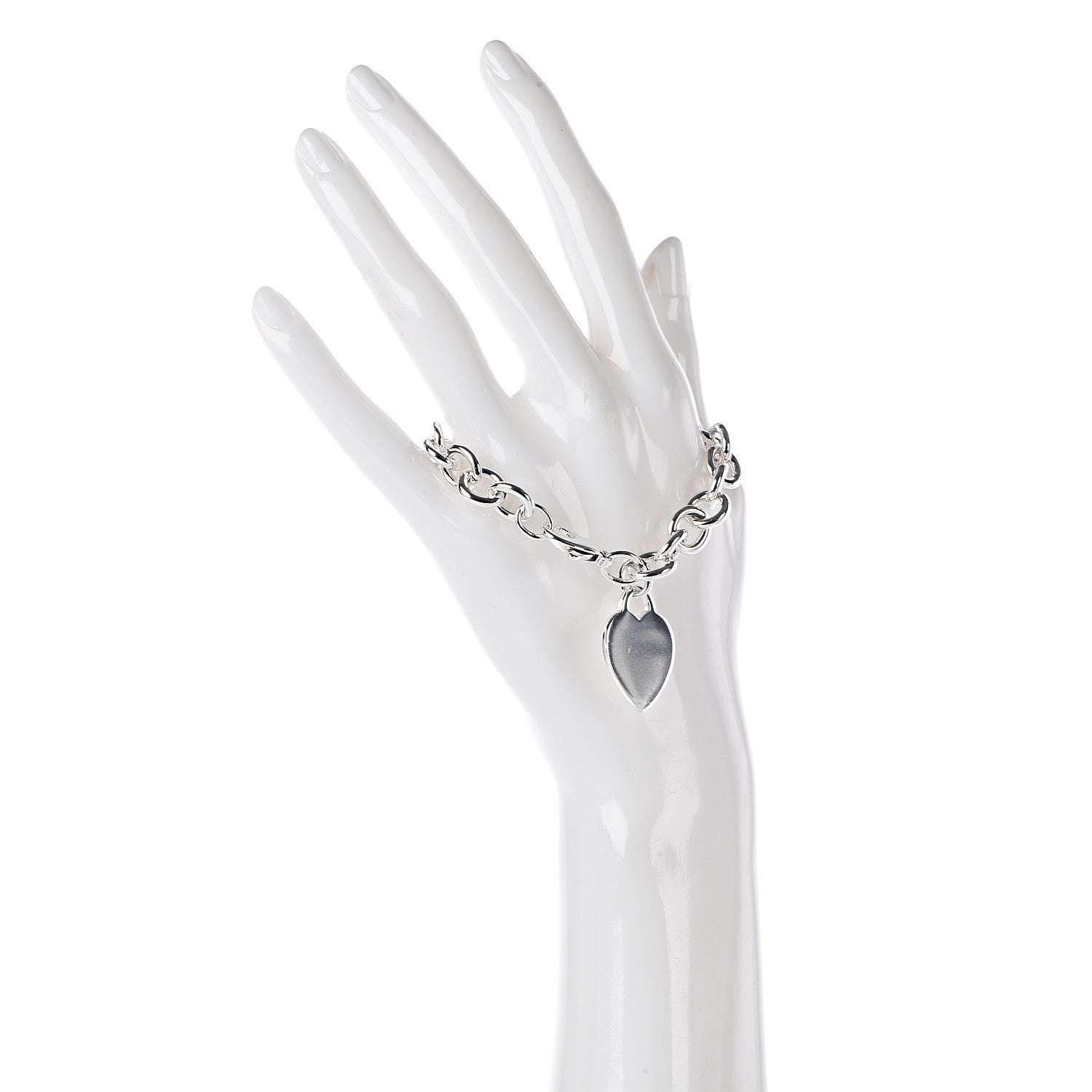 Tiffany Sterling Silver Heart Tag Charm Bracelet 2 of 4