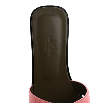 Hermes Suede Goatskin Oran Sandals 37.5 Rose Du Desert 8 of 10