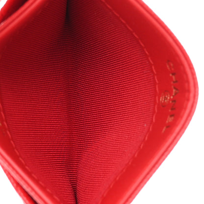 Chanel Caviar Quilted Card Holder Red 5 of 9