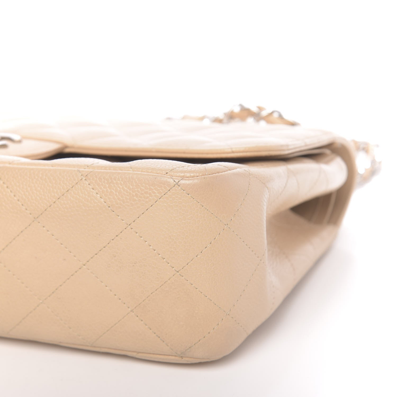 Chanel Caviar Quilted Jumbo Double Flap Beige 10 of 12