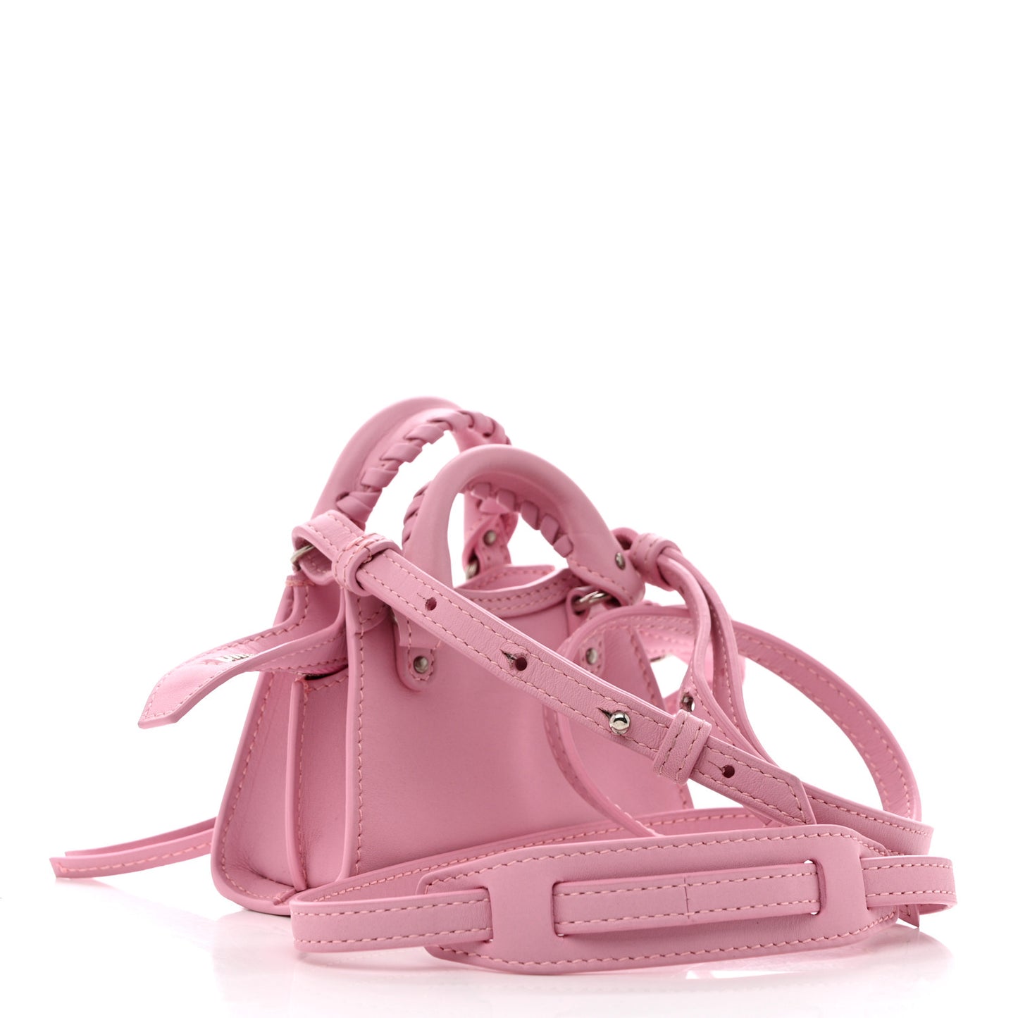 Smooth Calfskin Neo Classic Silver Hardware Super Nano City Crossbody Candy Pink