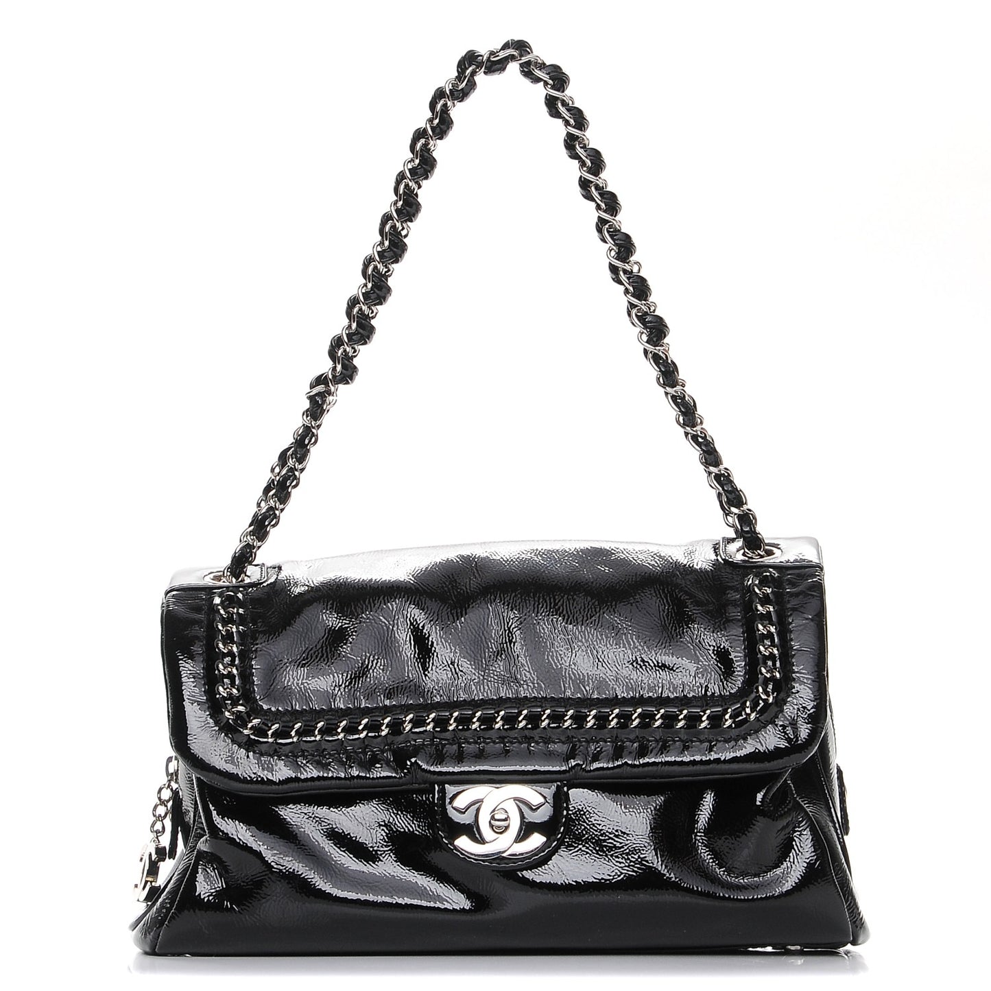 Patent Luxe Ligne Large Flap Black