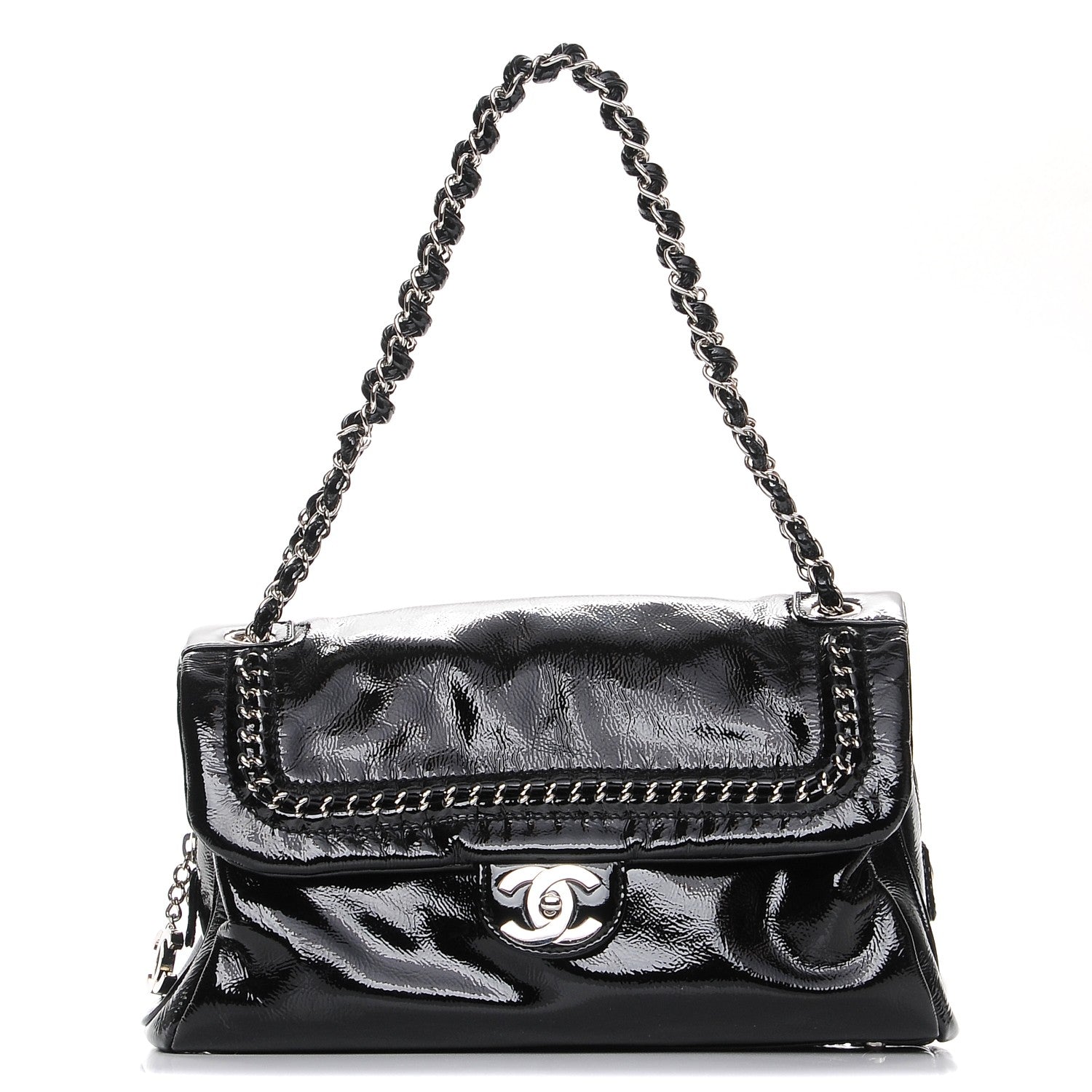 Chanel Patent Luxe Ligne Large Flap Black 1 of 9