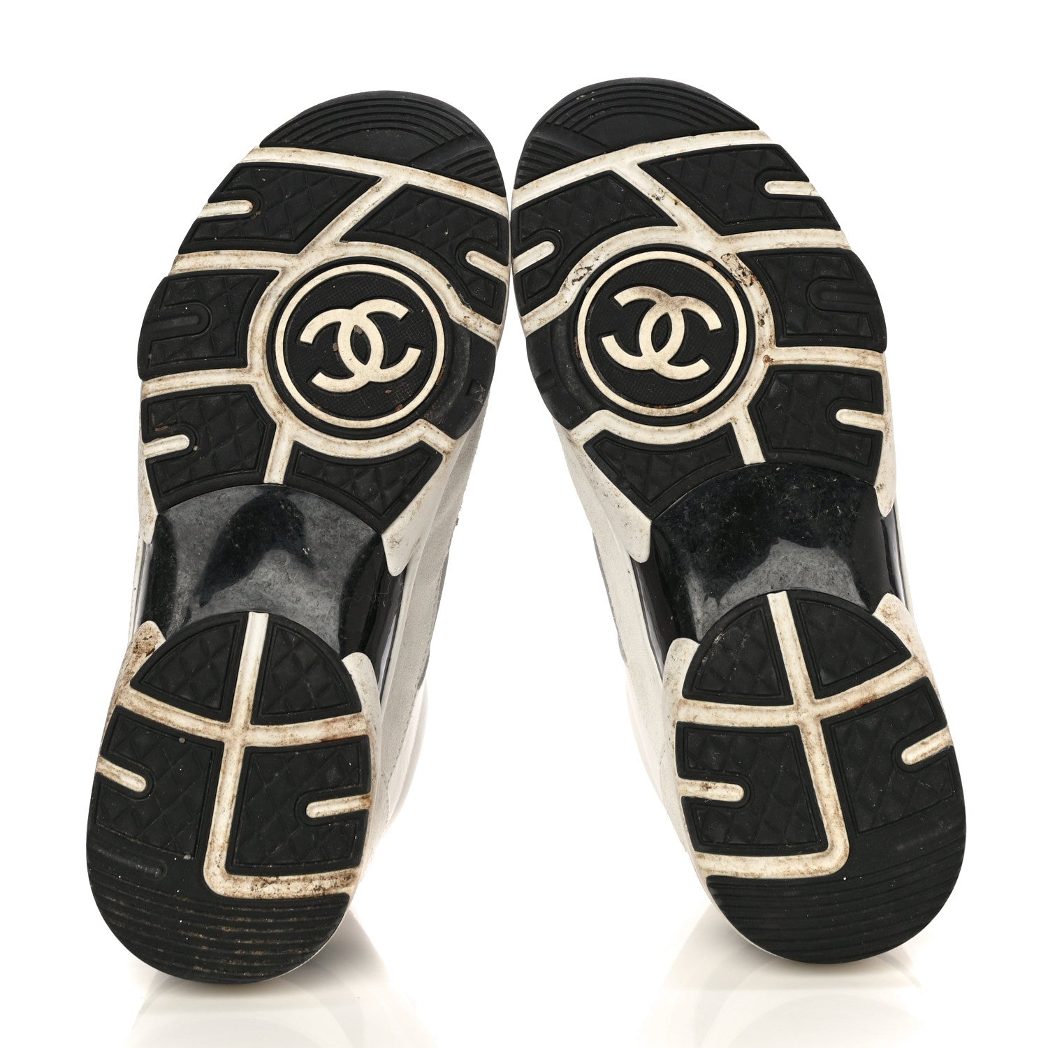 Chanel Calfskin Fabric Sneakers 37.5 White Silver Fluo Pink 7 of 18