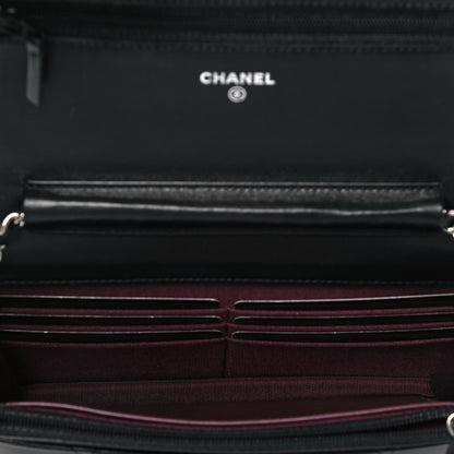 Chanel Lambskin Quilted Wallet On Chain WOC Black 5 of 10