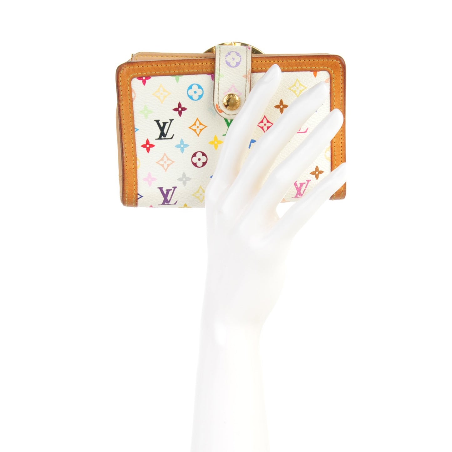 Monogram Multicolor French Purse Wallet White