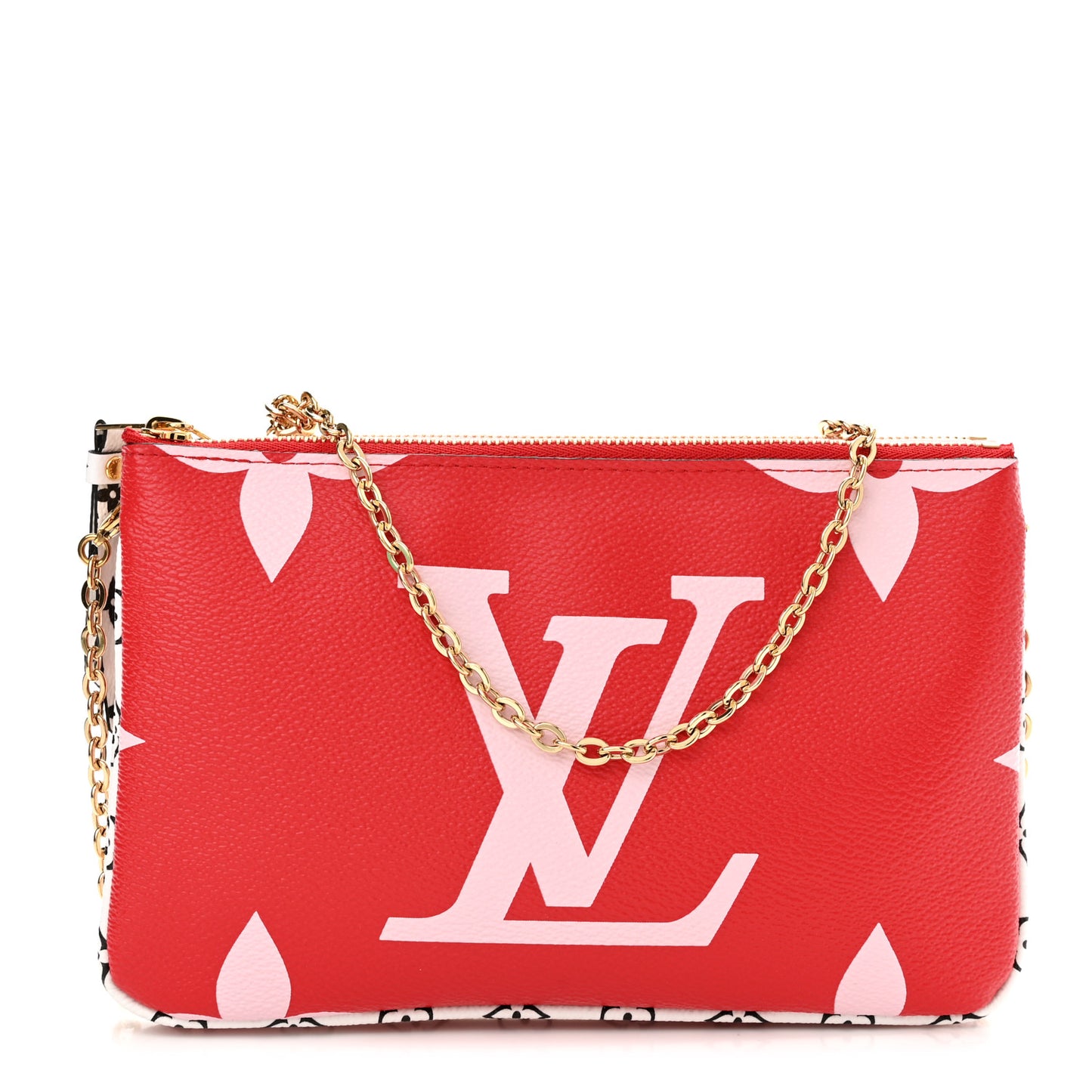 Monogram Giant Double Zip Pochette Rouge