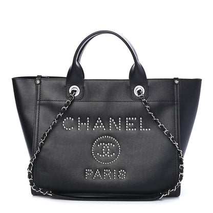 Chanel Caviar Small Studded Deauville Tote Black 1 of 9