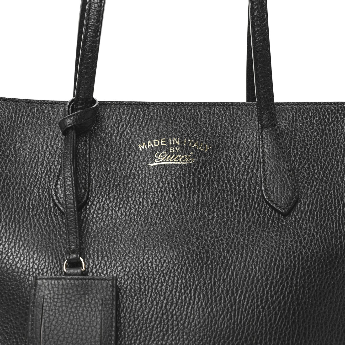 Pebbled Calfskin Small Swing Tote Black