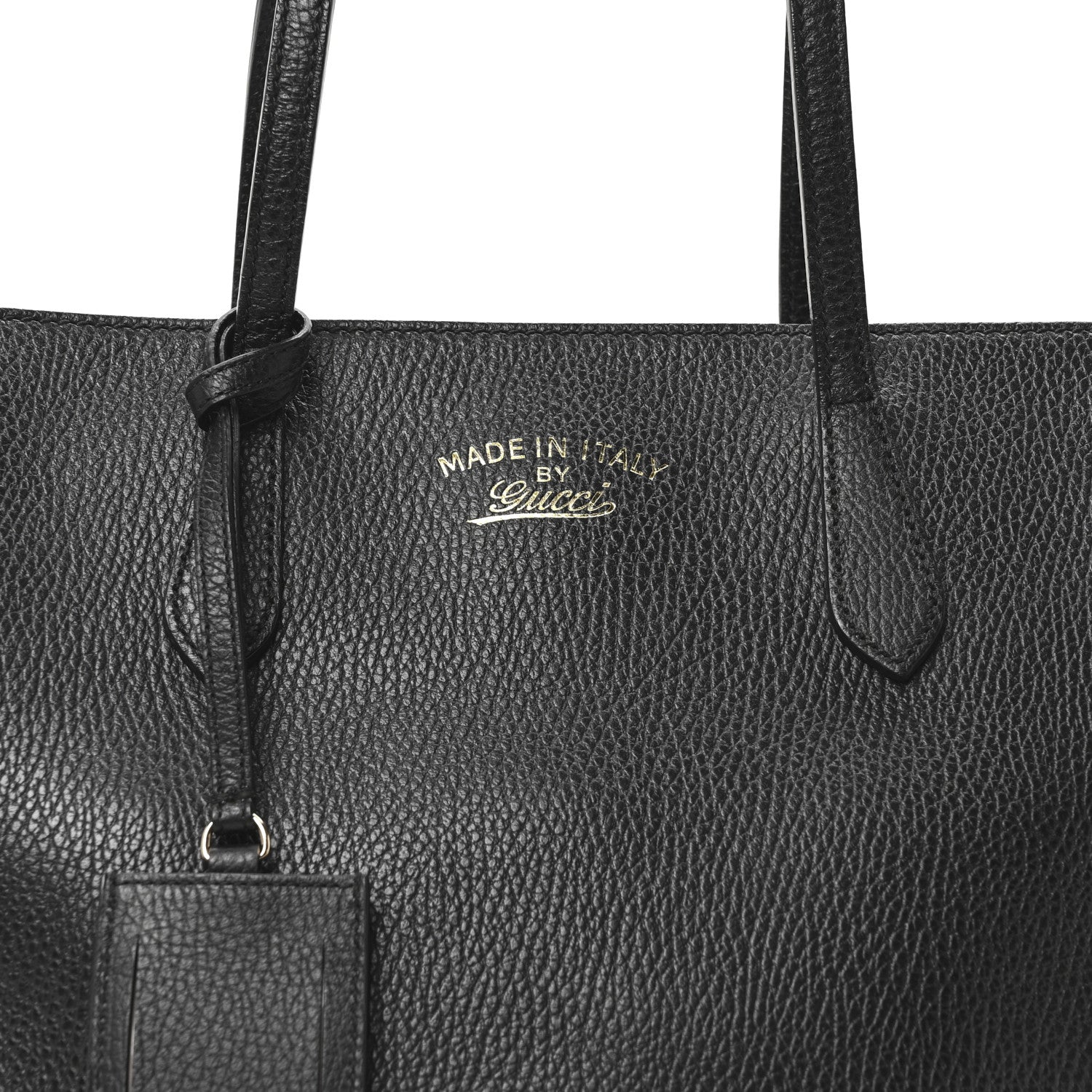Gucci Pebbled Calfskin Small Swing Tote Black 7 of 9